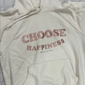 Spiritual Gangster Off-White Hoodie with Pink Lettering